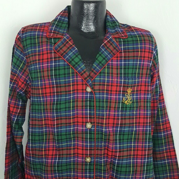Ralph Lauren Other - Ralph Lauren women shirt button up pajama size L
